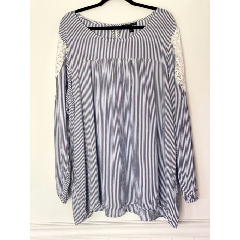 Lane Bryant Cottagecore Beachy Blouse Shirt Size 22/24 or  2XL-3XL  Neutral a124